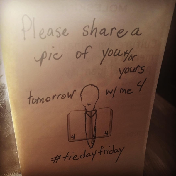 Share with each other your #tiedayfriday tomorrow people.

There are no wrong answers.