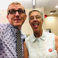 This is Susan – she is retiring from @davidsonlibrary after 27 years. Glad to have worked with her briefly and wishing her all the best on this #tiedayfriday! (I wore the y-y tie and scooter shirt as tribute)